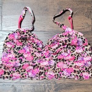 Victoria's Secret PINK Hot Pink & Leopard Lace Bralette